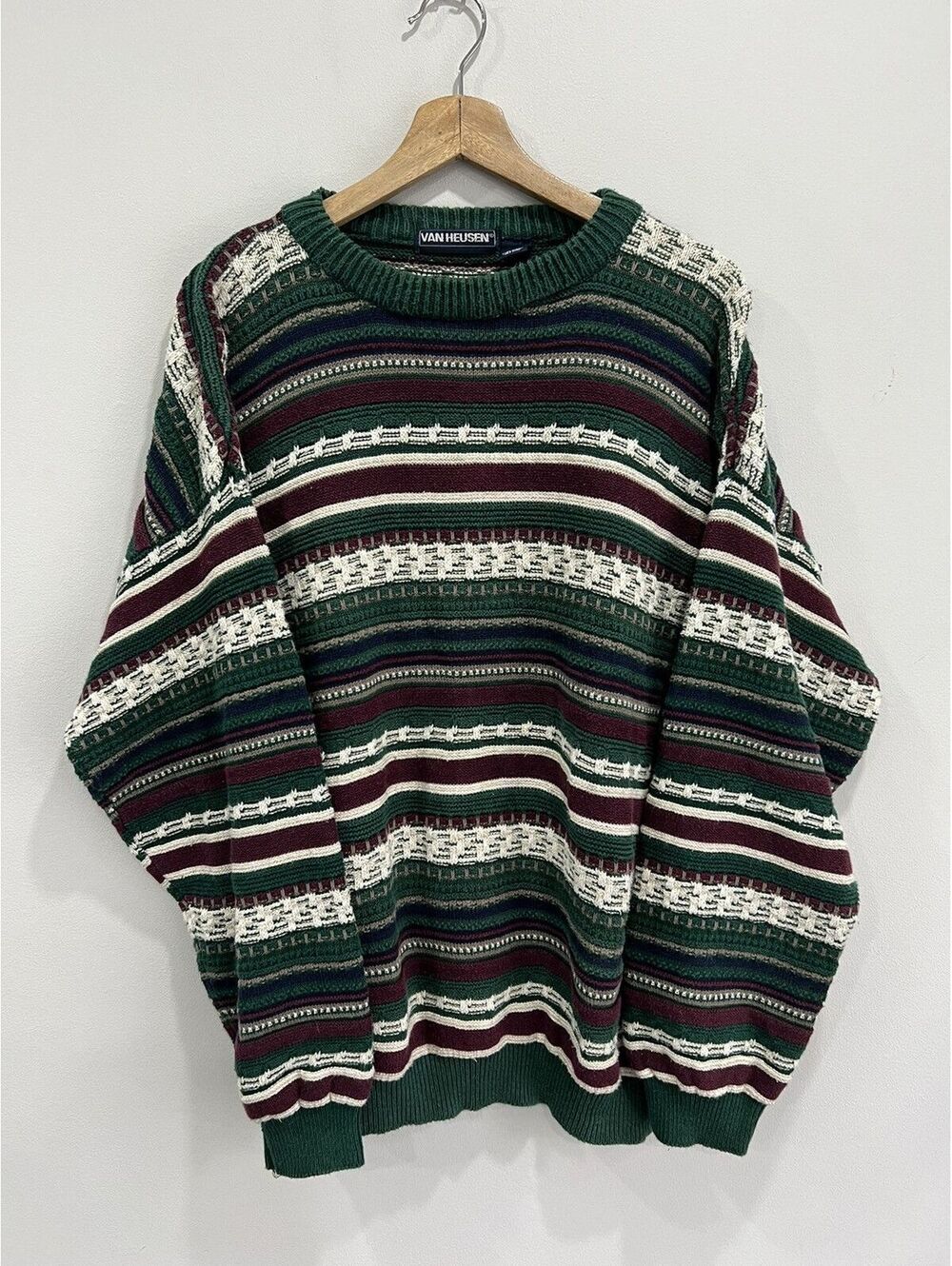 Vintage 3D Knit Sweater multicolor green coogi